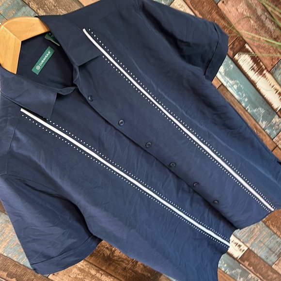 Cubavera small blue button down shirt - Picture 5 of 13